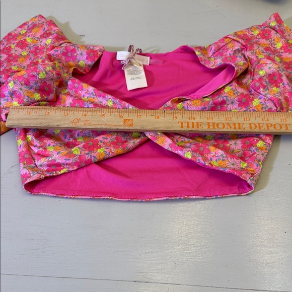 LoveShackFancy Kiella Ruffle Crop Top Passion Sound NWT Size Small - Picture 8 of 8